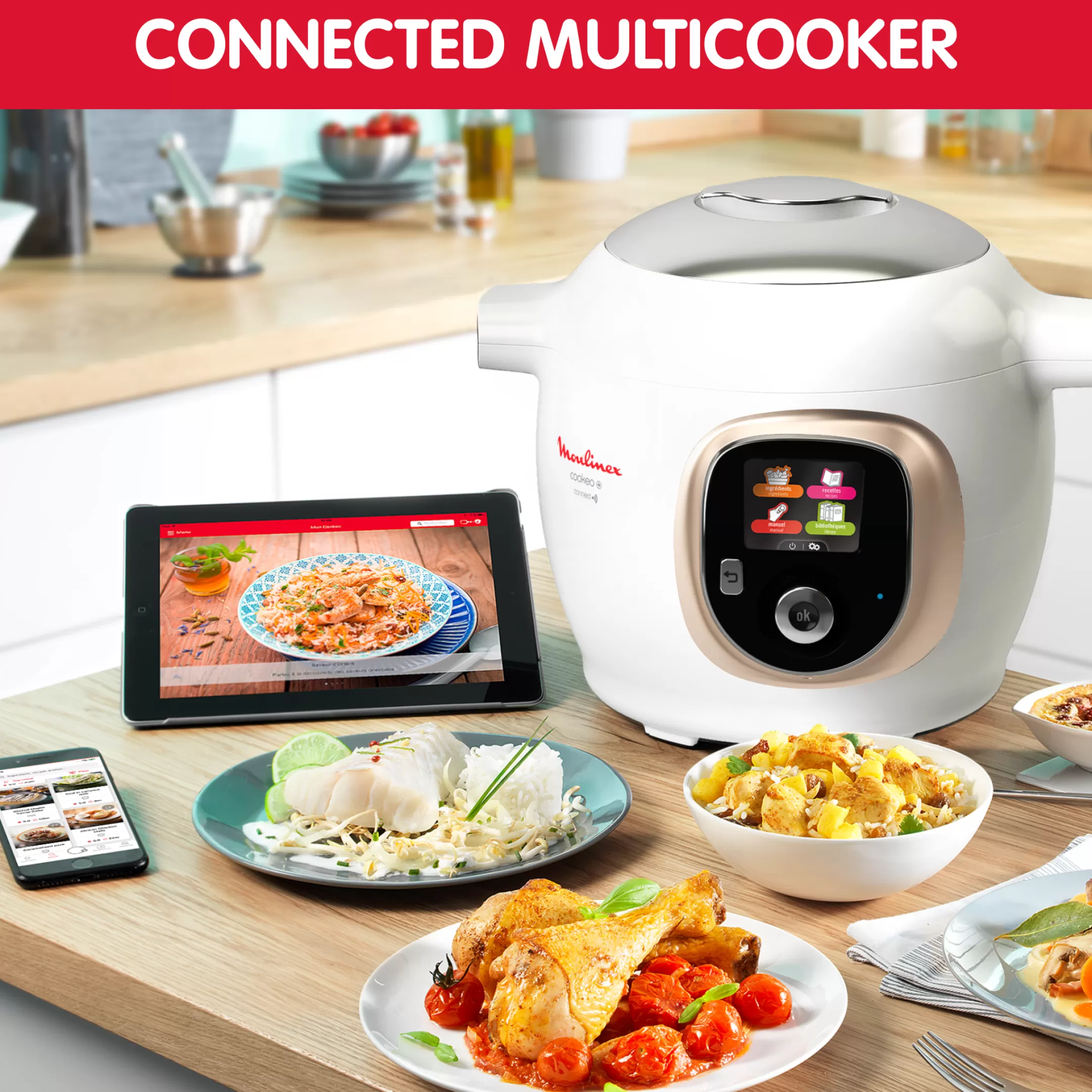 Moulinex Cookeo+ Connect CE86DA10 Intelligente Hogedruk Multicooker - 6 Programma's - Oneindig Aantal Recepten - Geconnecteerd Flash Sale