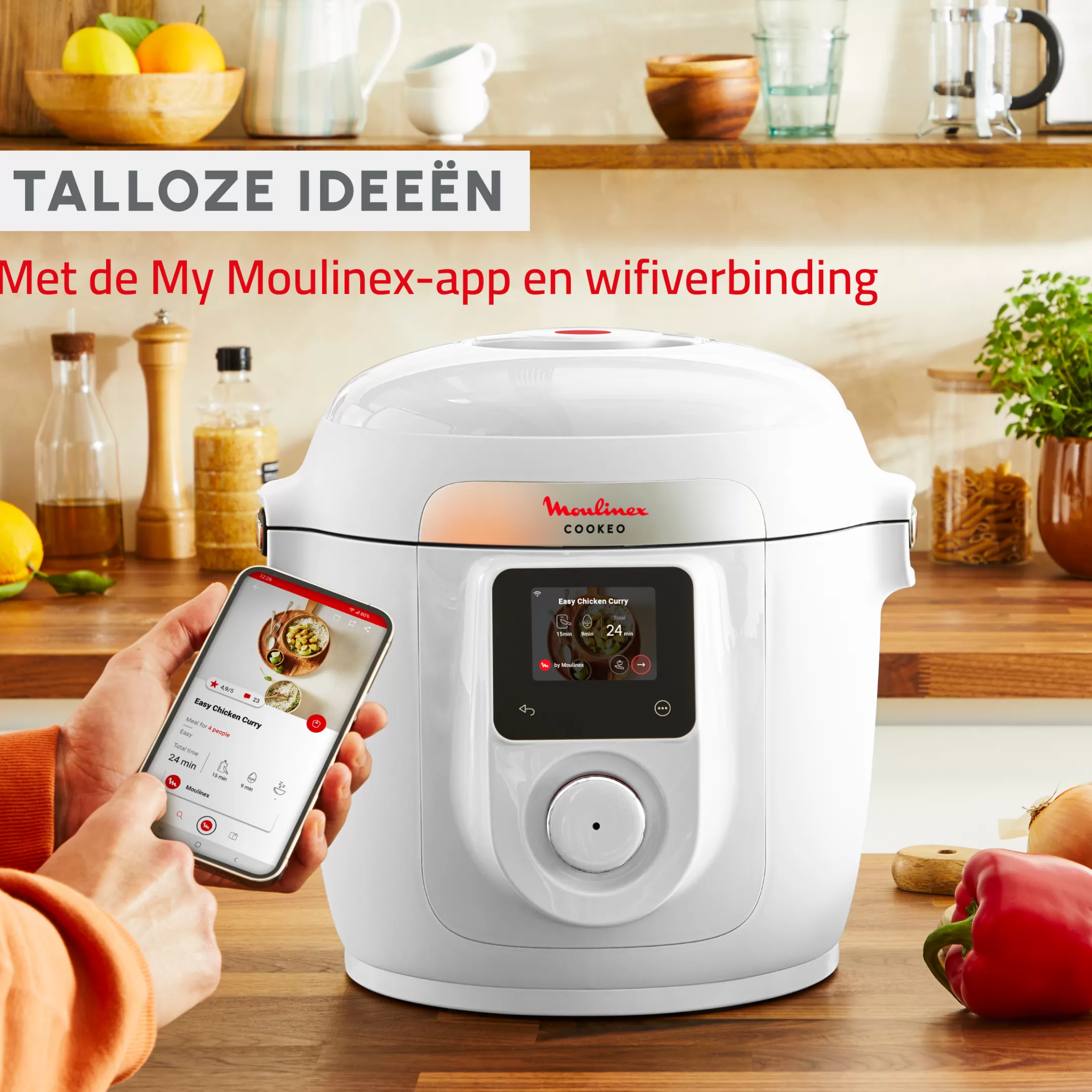 Moulinex Cookeo Wifi 9-in-1 CE952110 Intelligente Hogedruk Multicooker - 9 Programma's - Oneindig Aantal Recepten - Geconnecteerd Flash Sale