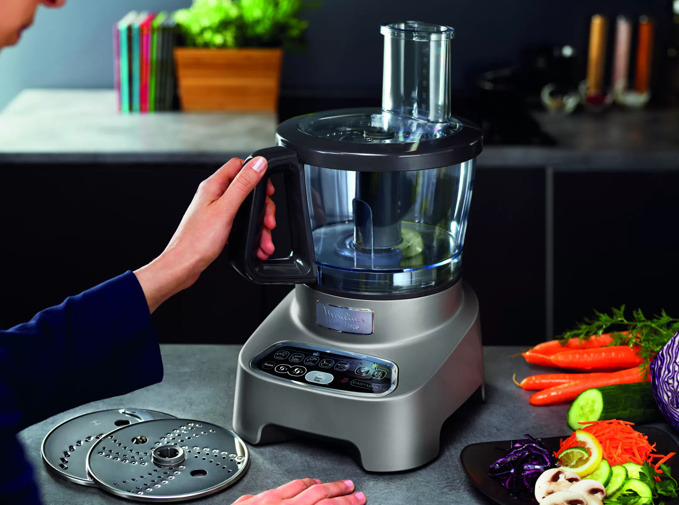 Moulinex DoubleForce FP827E10 Foodprocessor - 1.000W - 10 Accessoires - 6 Snelheden Discount