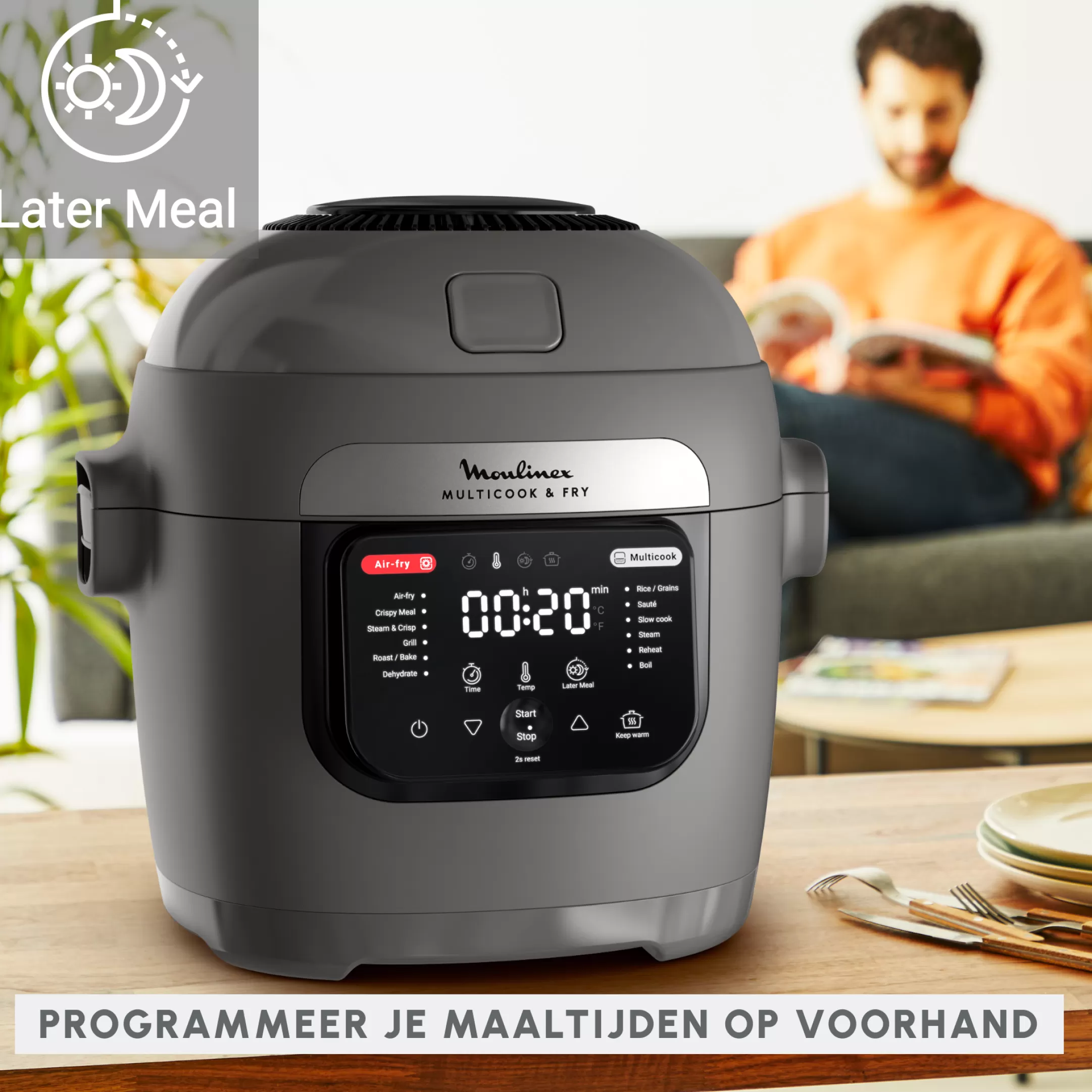 Moulinex Multicook & Fry MZ730BF0 Air Fryer En Multicooker - 12 Automatische Programma's - 4 Accessoires Best Sale